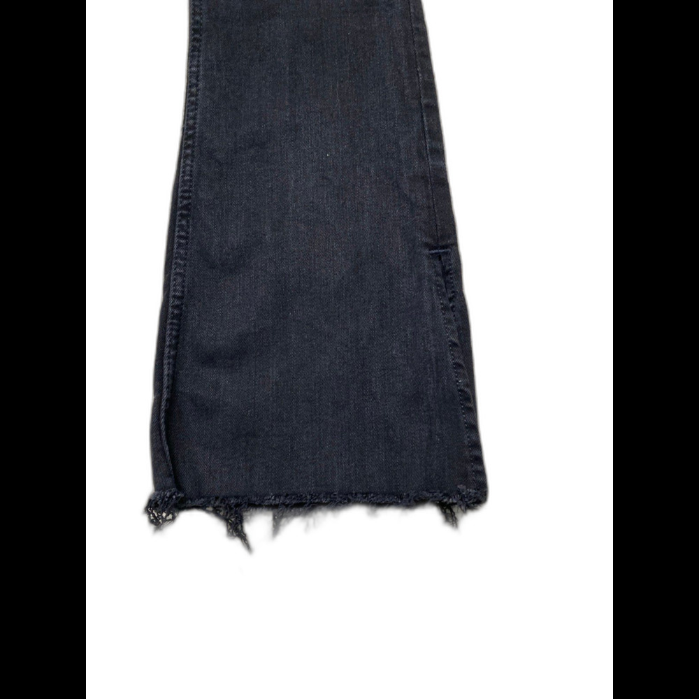 Free People We The Free High-Rise Utility Flare Side Slit Raw Hem Black 28 - Picture 4 of 10